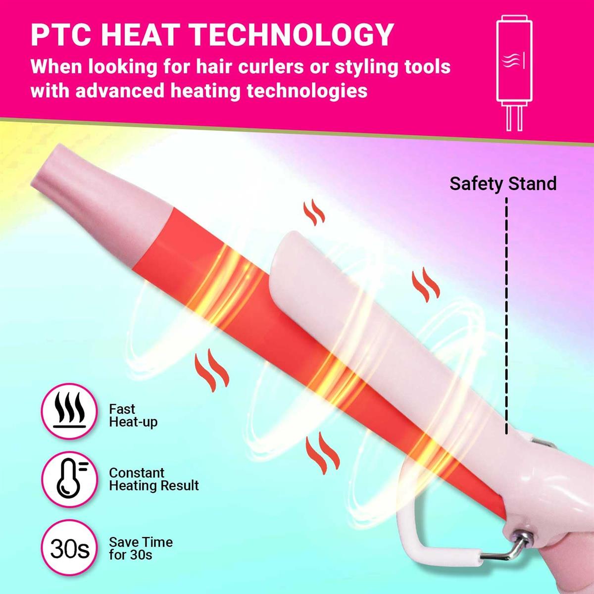 VGR V-565 Professional Hair Curler Iron For Women (Pink) — Image 6 — VGR