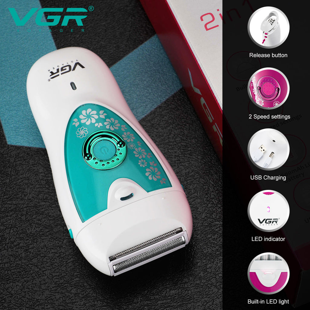 VGR V-722 Professional 2 in 1 Cordless Epilator for Women — Image 3 — VGR