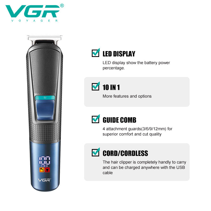 VGR V-108 Professional 10 in 1 Grooming Kit All in one.