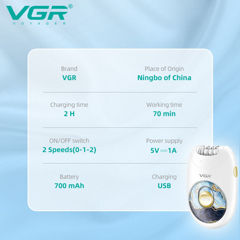 VGR V-706 Cordless Professional Women Epilator with 18 Tweezers for Face, Legs, Underarms & Bikini area — Image 6 — VGR