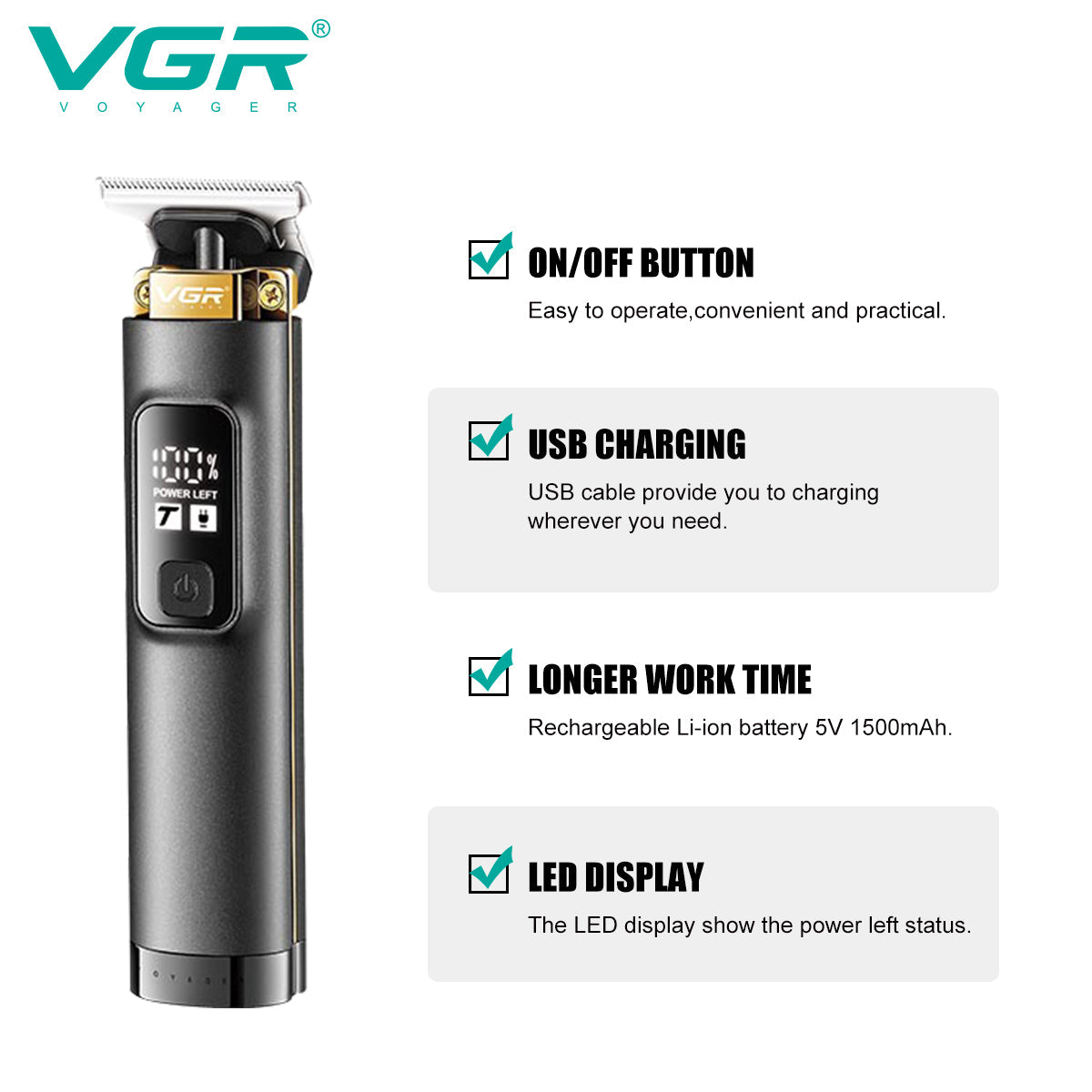 VGR V-985 Professional Hair Trimmer — Image 3 — VGR