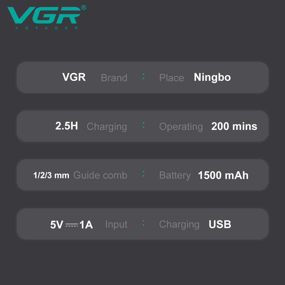 VGR V-985 Professional Hair Trimmer — Image 6 — VGR