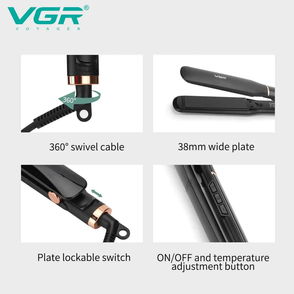 VGR V-519S Professional Hair Straightener 38mm Ceramic Plates — Image 5 — VGR