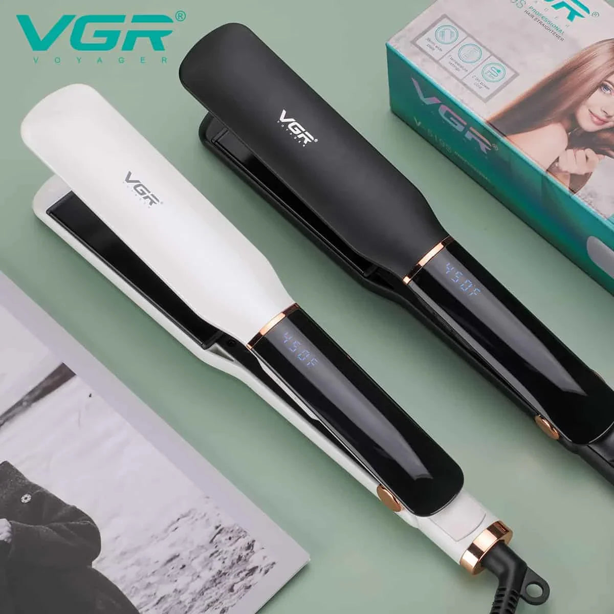 VGR V-519S Professional Hair Straightener 38mm Ceramic Plates — Image 3 — VGR