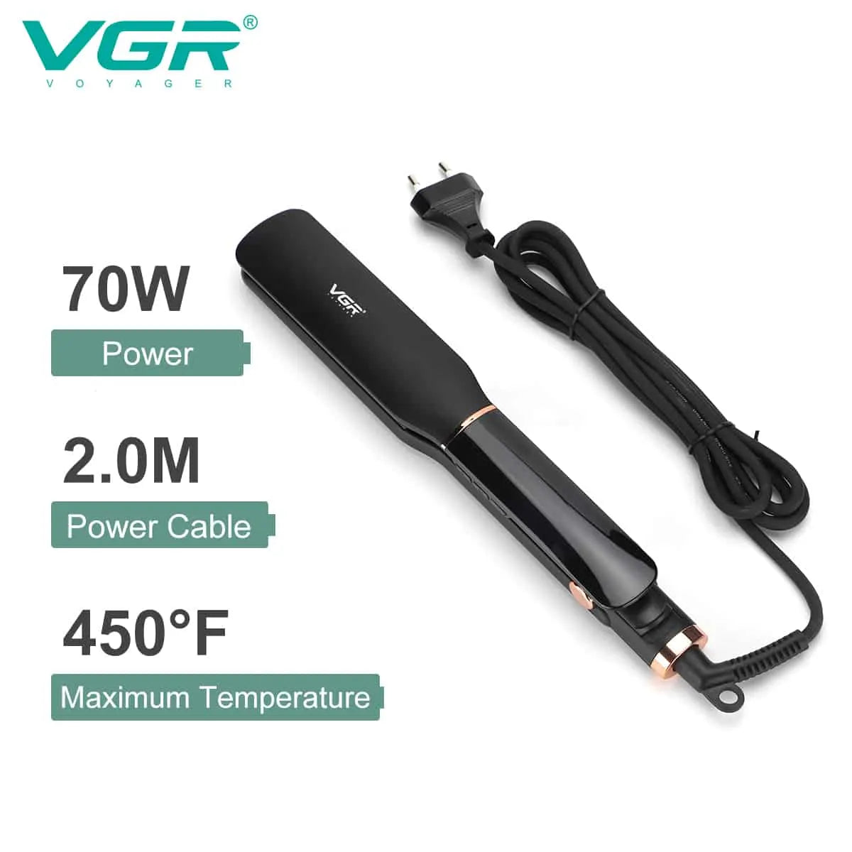 VGR V-519S Professional Hair Straightener 38mm Ceramic Plates — Image 4 — VGR