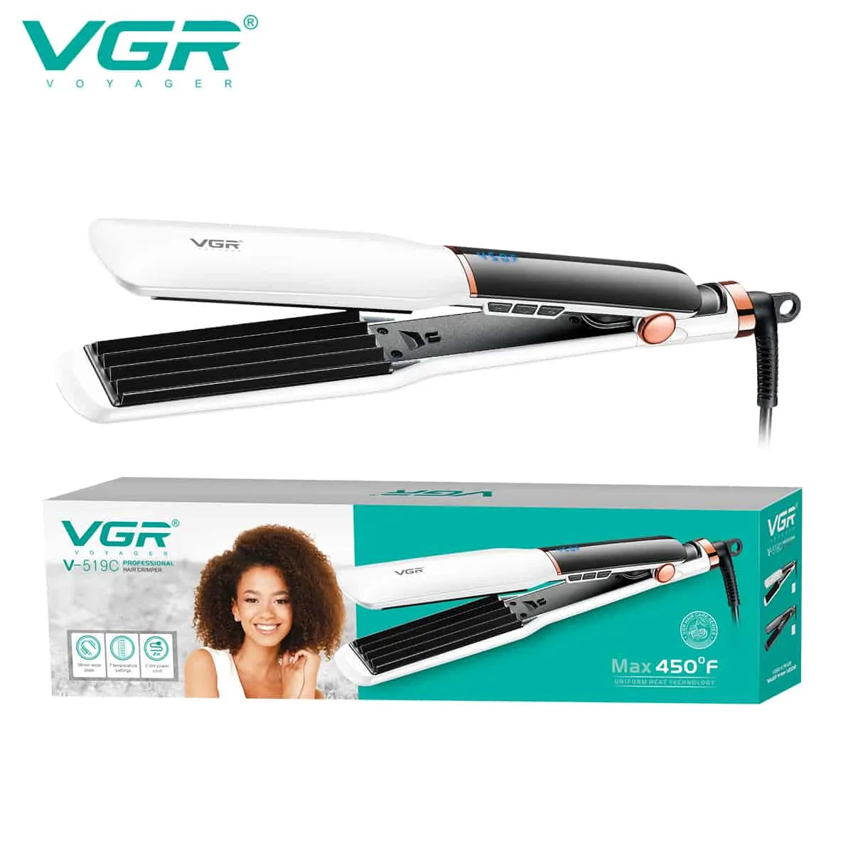 VGR V-519C Professional Hair Straightener Ceramic Plates — Image 3 — VGR