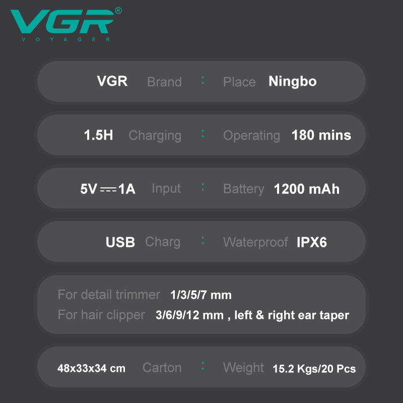 VGR V-103 Professional Grooming KIt For Men.
