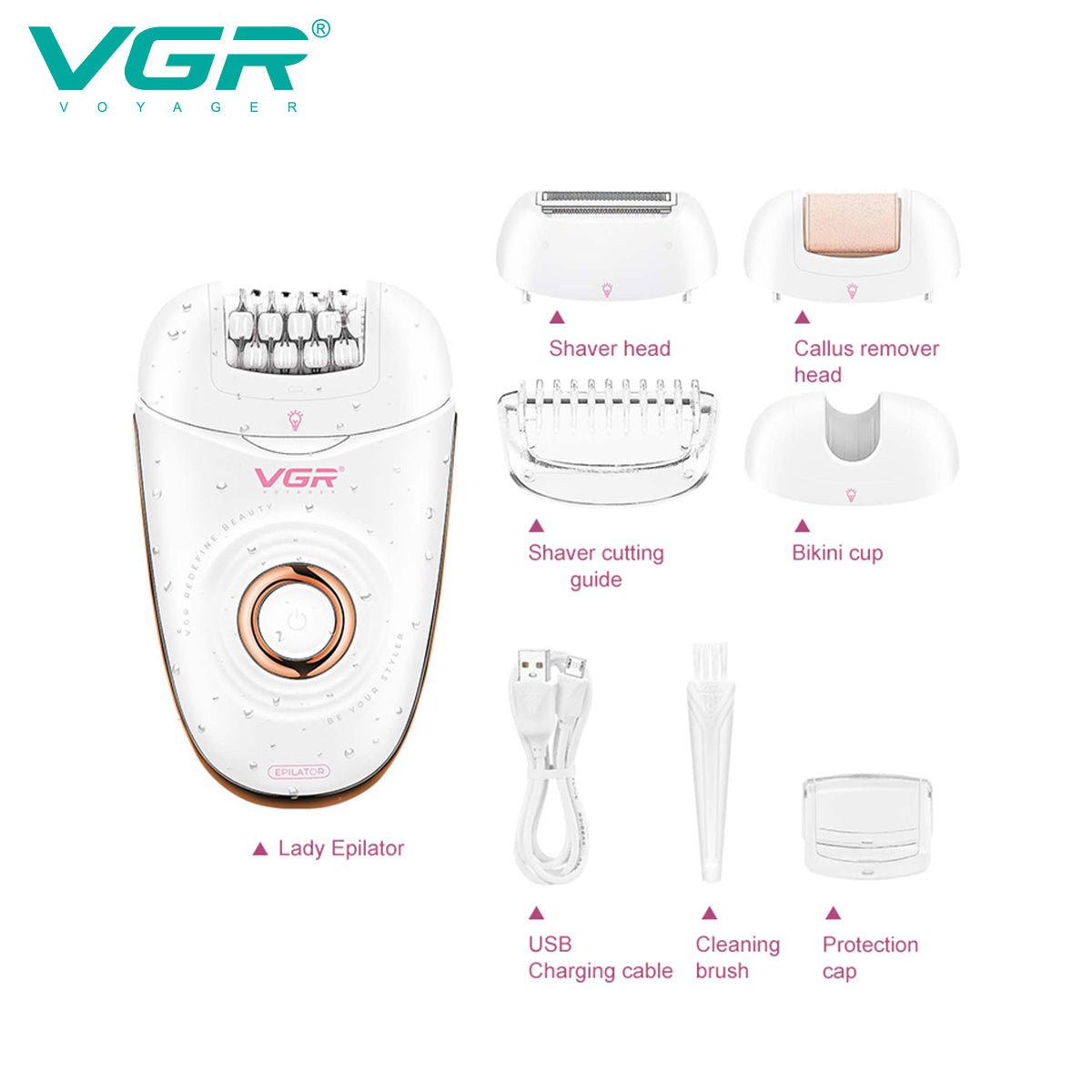 VGR V-739 Female Body Epilator — Image 2 — VGR