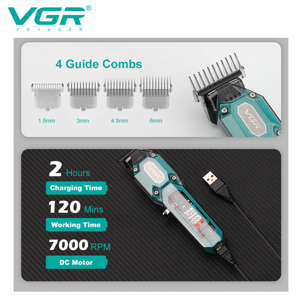 VGR V-900 Professional Salon Series Hair Trimmer for Men's - 120 Min Runtime — Image 6 — VGR
