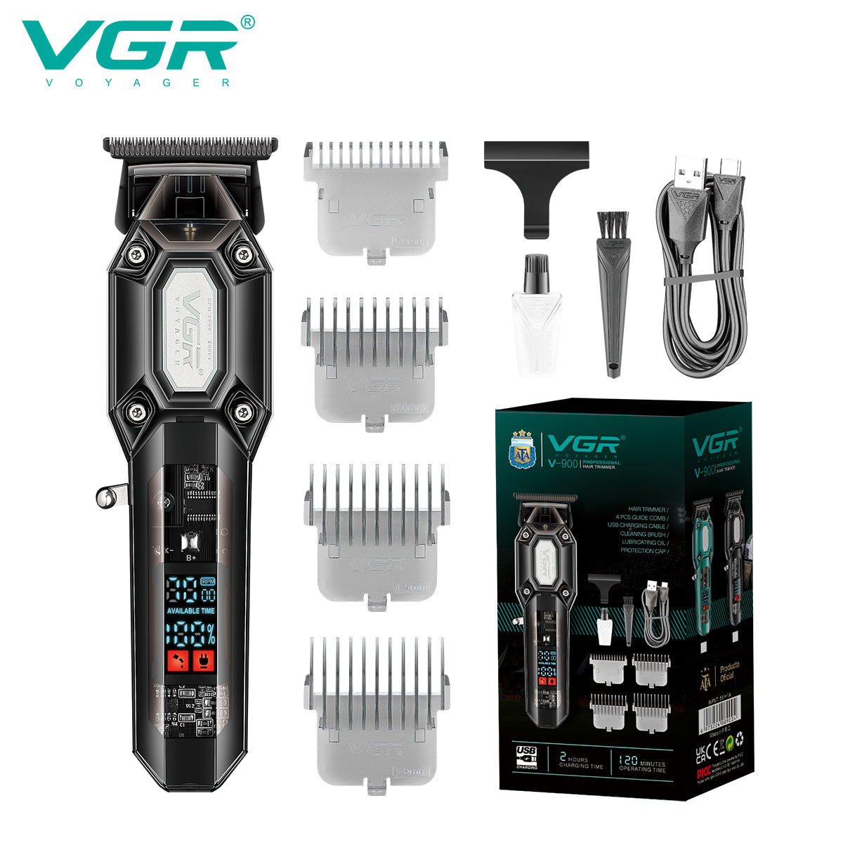 VGR V-900 Professional Salon Series Hair Trimmer for Men's - 120 Min Runtime — Image 2 — VGR