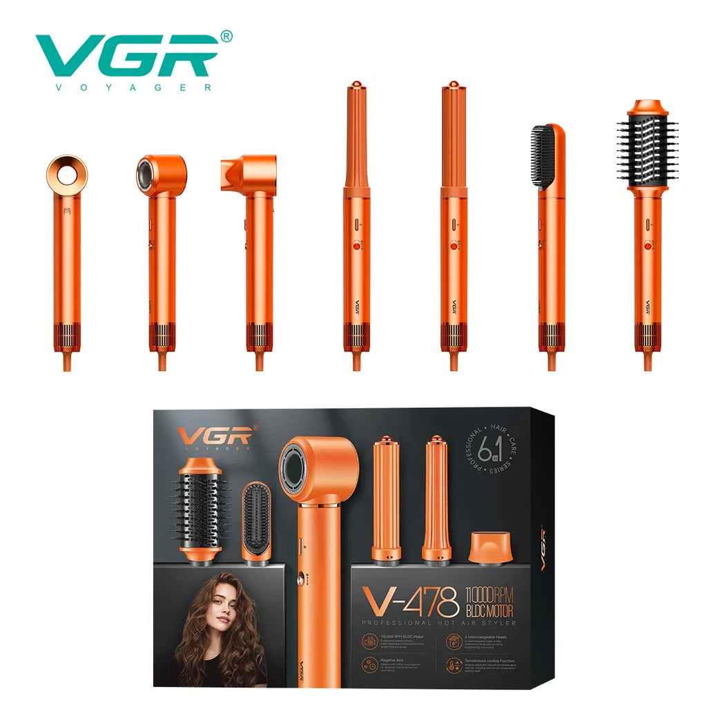 VGR V-478 6-in-1 Professional Hot Air Styler & Hair Dryer Brush