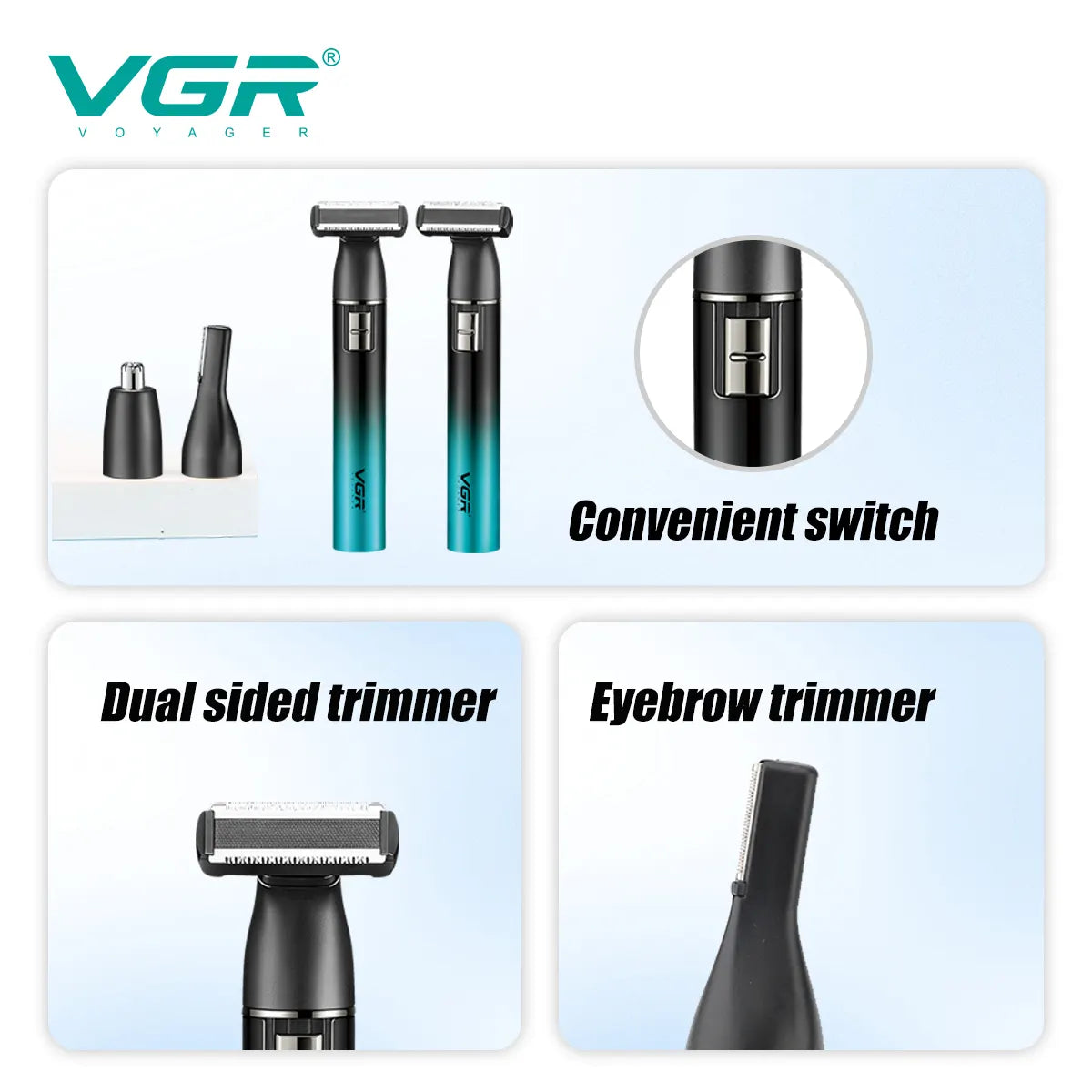 VGR V-628 One Blade, Professional Shaver and Nose Trimmer