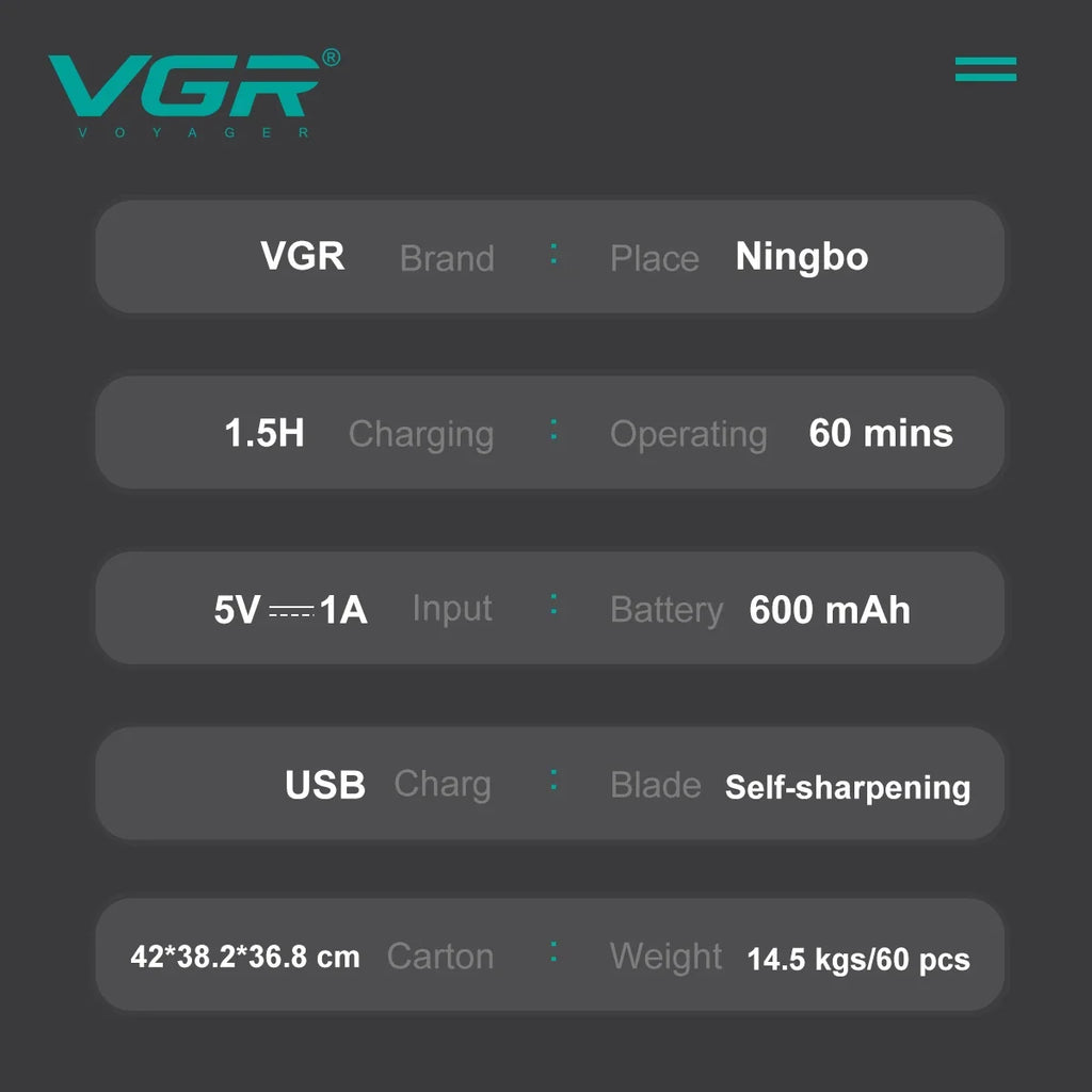 VGR V-628 One Blade, Professional Shaver and Nose Trimmer