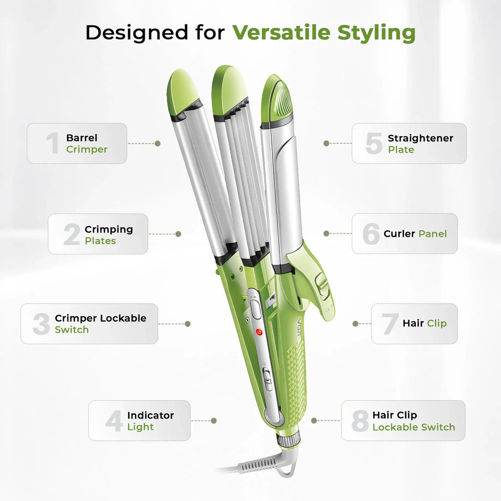 VGR V-569 Professional 4-in-1 Hair Beauty Styler (Green) — Image 6 — VGR