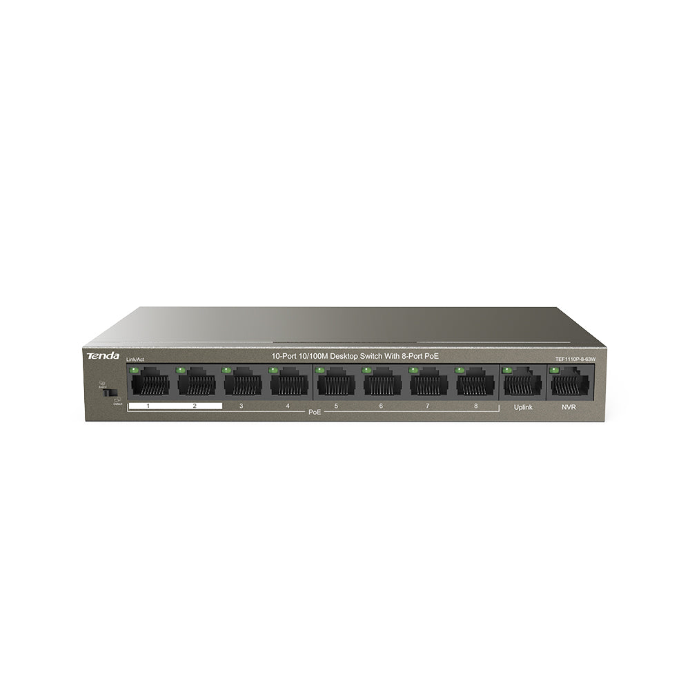 Tenda TEF1110P-8-63W 10-Port PoE Switch 63W