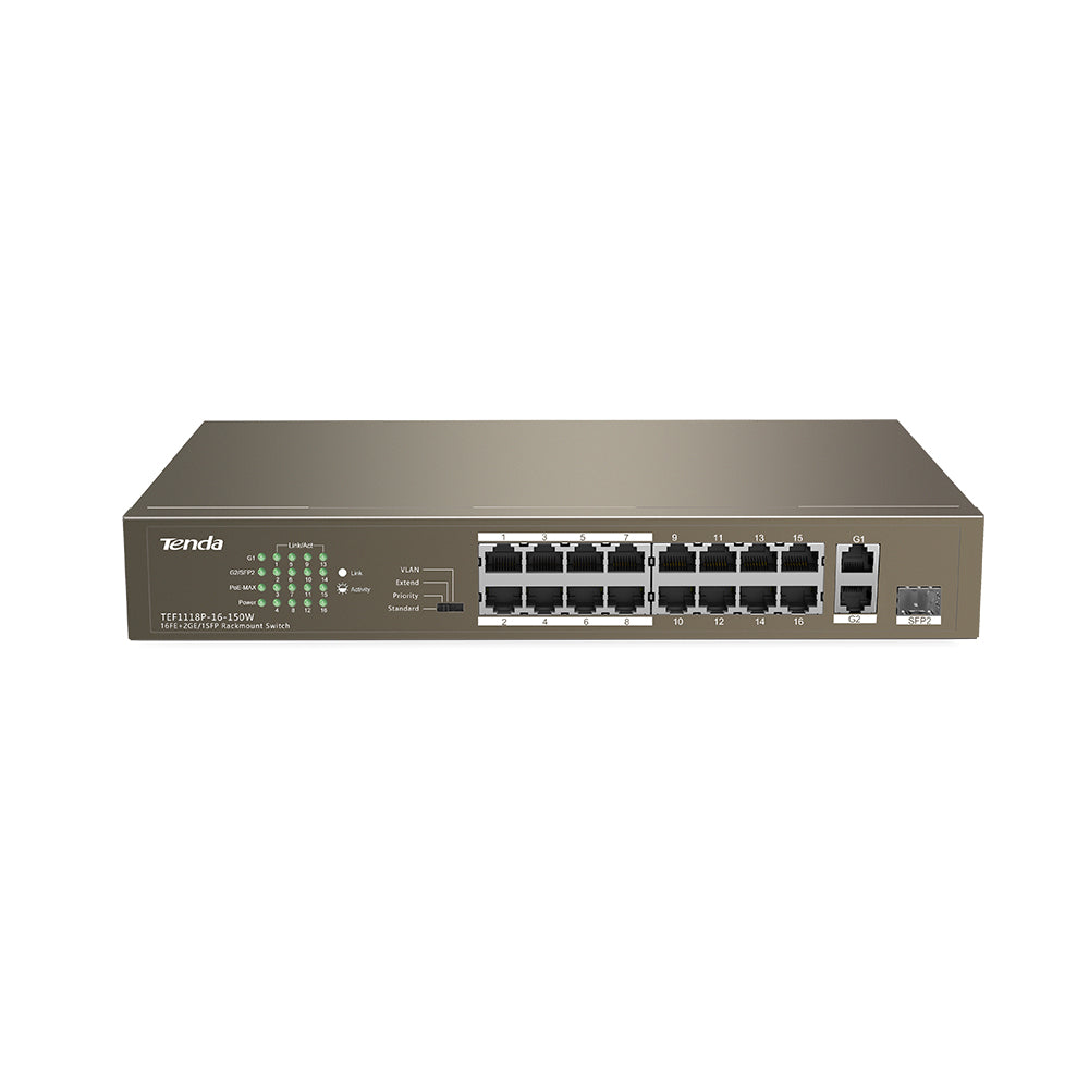 Tenda TEF1118P-16-150W V3.0 18-Port PoE Switch 150W