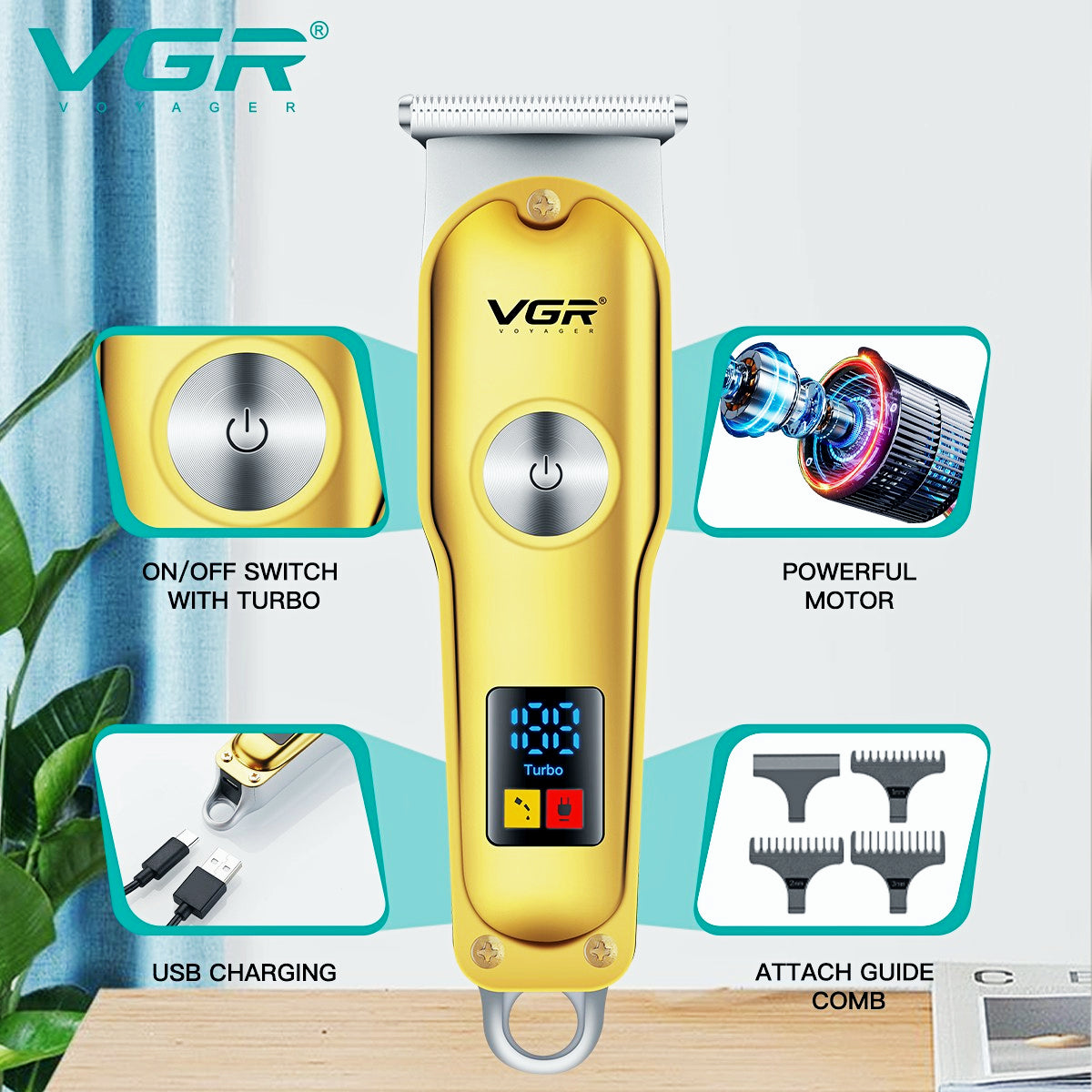 VGR V-290 Mini Hair Cutting Machine Cordless Electric — Image 2 — VGR
