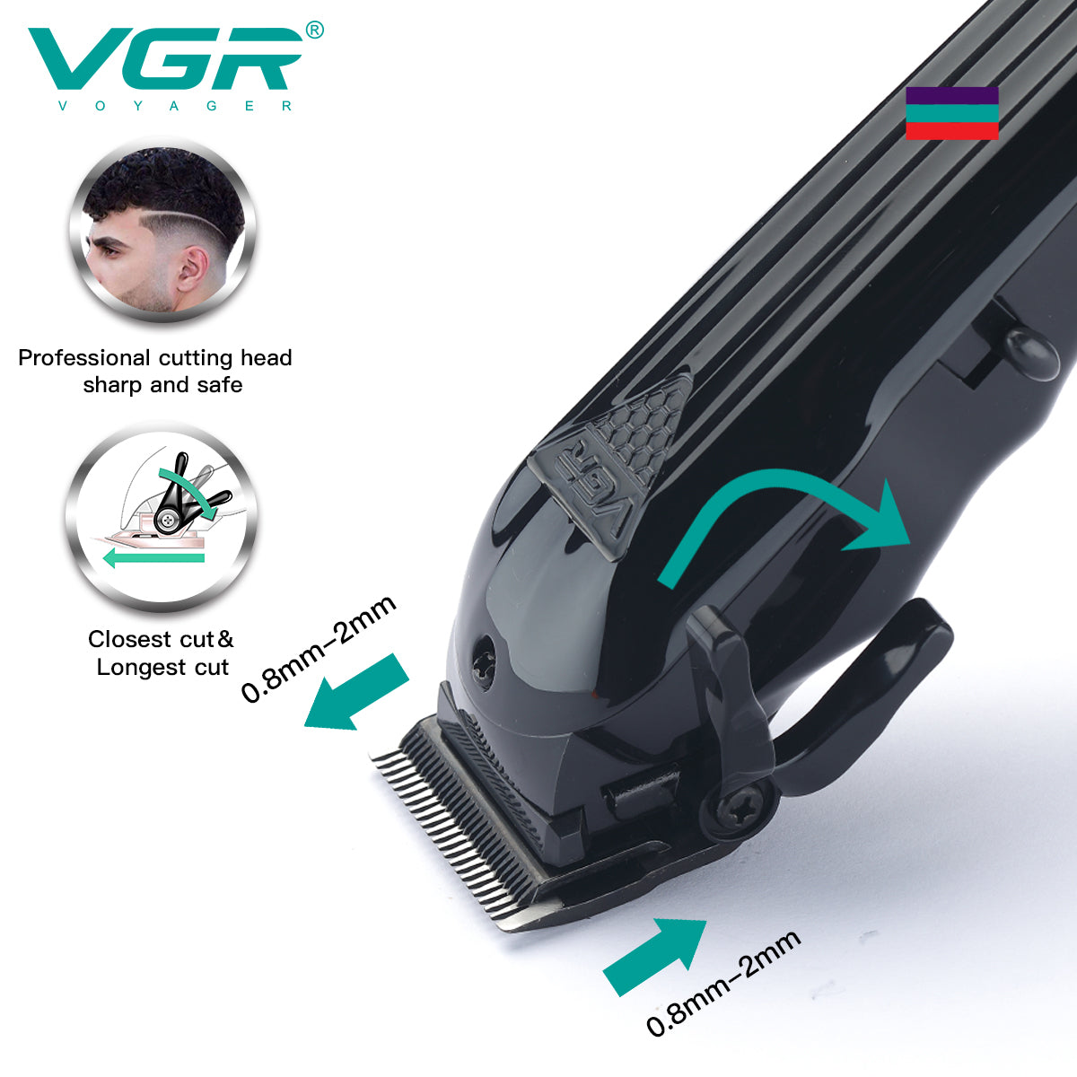 VGR V-282 Hair Trimmer Rechargeable — Image 3 — VGR