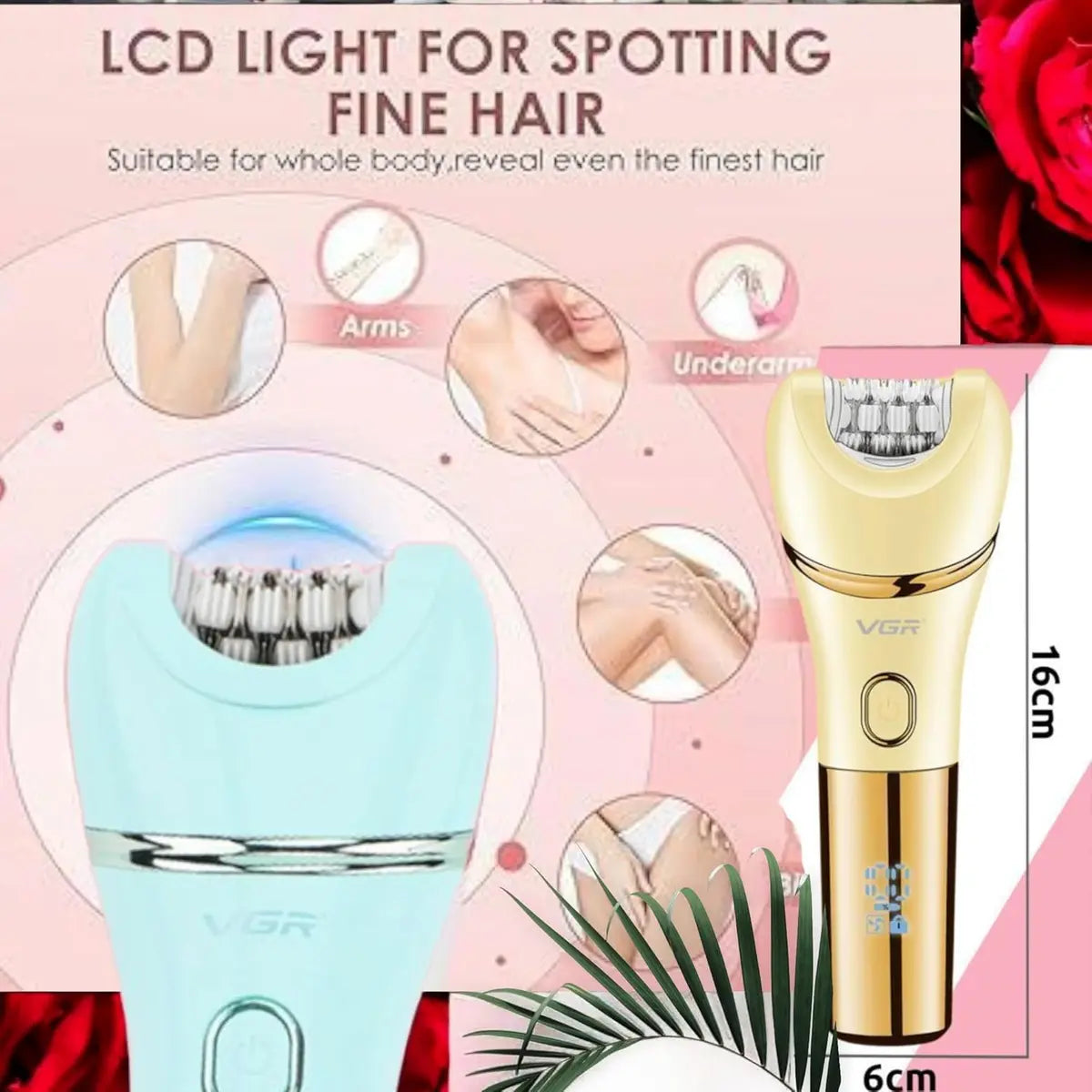 VGR V-756 6 in 1 Female Body Epilator — Image 6 — VGR