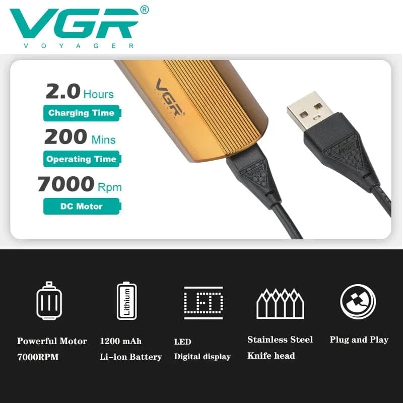 VGR V-921 Cordless 7000RPM  Electric Beard Trimmer — Image 4 — VGR