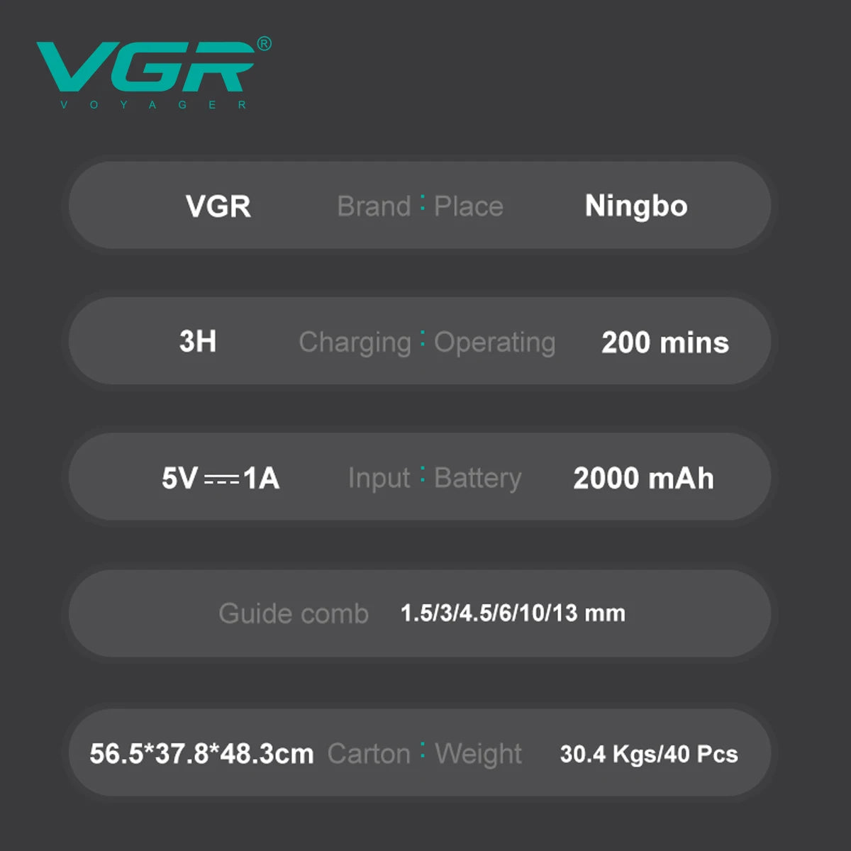 VGR V-656 Hair Clipper Gradient — Image 5 — VGR