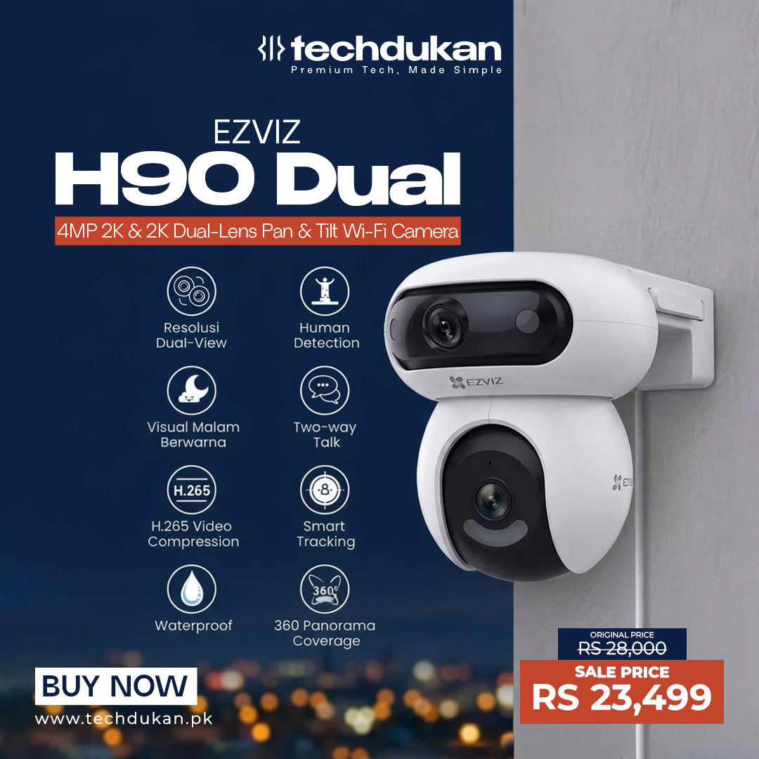 Ezviz H90 Dual 4MP 2K⁺ & 2K⁺ Dual-Lens Pan & Tilt Wi-Fi Camera