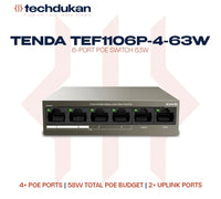Tenda TEF1106P-4-63W 6-Port PoE Switch 63W