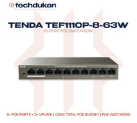 Tenda TEF1110P-8-63W 10-Port PoE Switch 63W