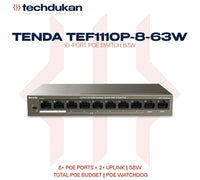Tenda TEF1110P-8-63W 10-Port PoE Switch 63W