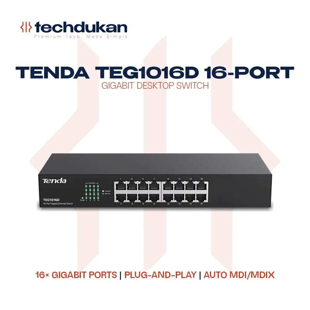 Tenda TEG1016D 16-Port Gigabit Desktop Switch