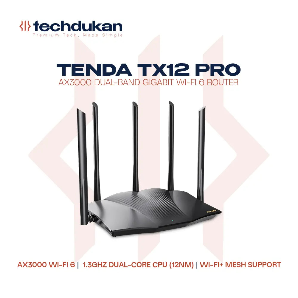 Tenda TX12 Pro AX3000 Dual-Band Gigabit Wi-Fi 6 Router