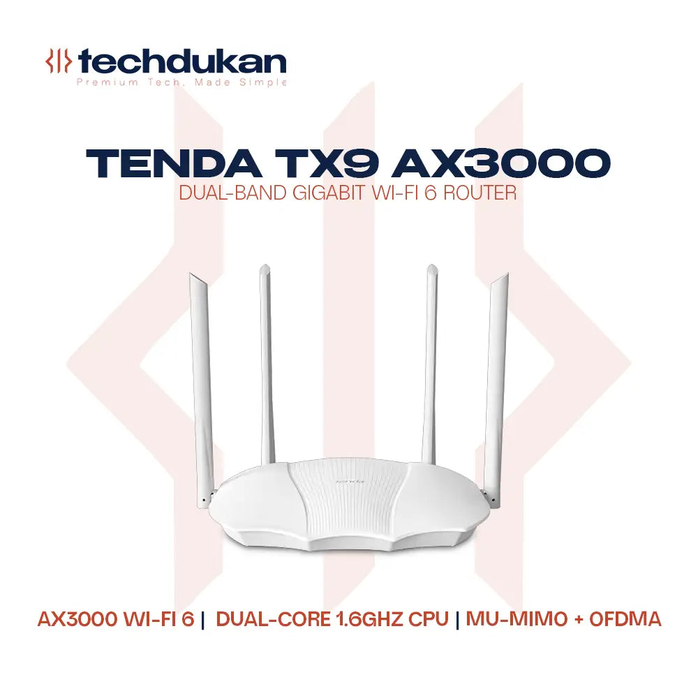 Tenda TX9 AX3000 Dual-Band Gigabit Wi-Fi 6 Router