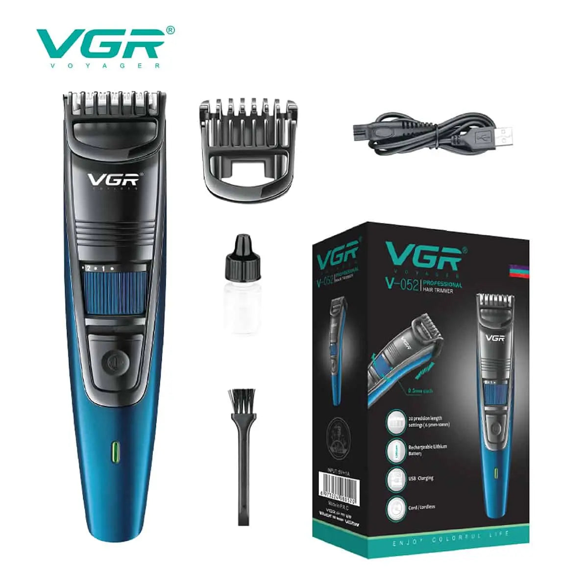 VGR V-052 Professional Beard Trimmer For Men (Blue) — Image 2 — VGR