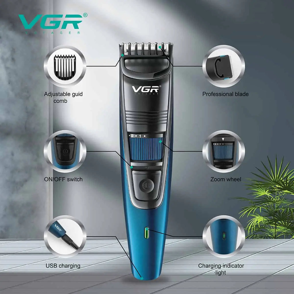 VGR V-052 Professional Beard Trimmer For Men (Blue) — Image 4 — VGR