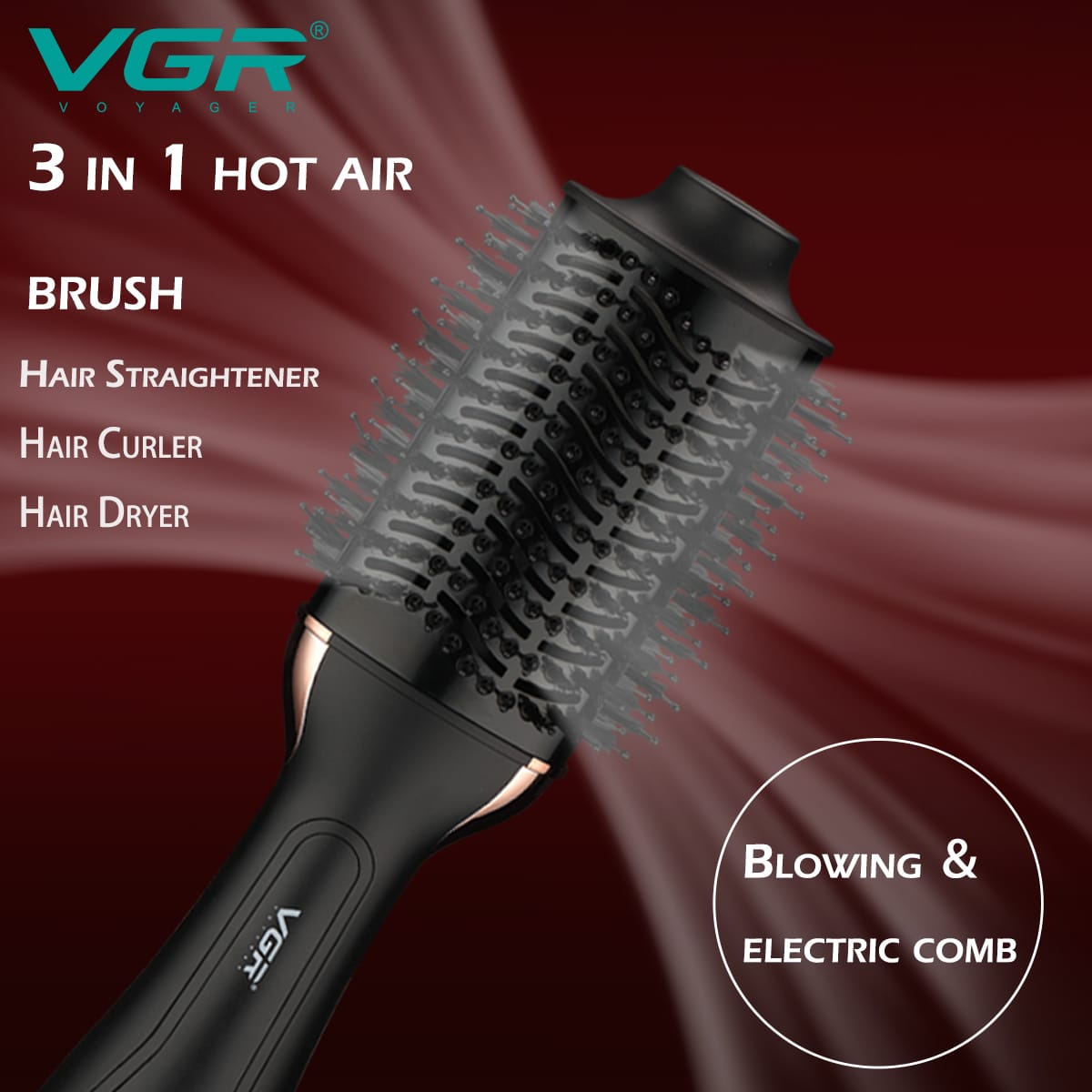 VGR V-492 Professional Hot Air Brush for Women — Image 3 — VGR