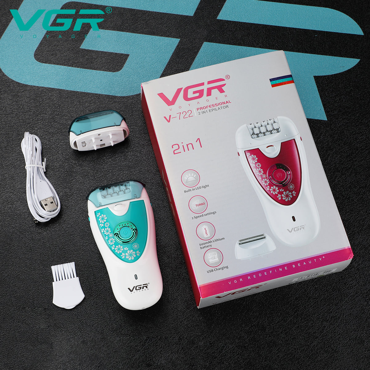 VGR V-722 Professional 2 in 1 Cordless Epilator for Women — Image 5 — VGR