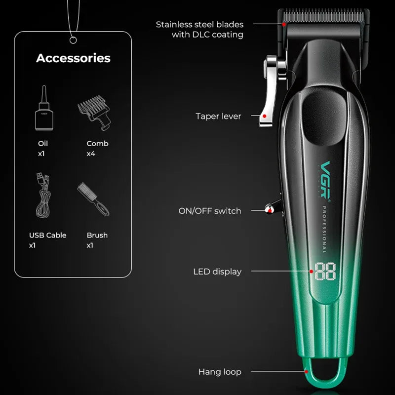 VGR V-662 Metal Barber Hair Cutting Professional Machine