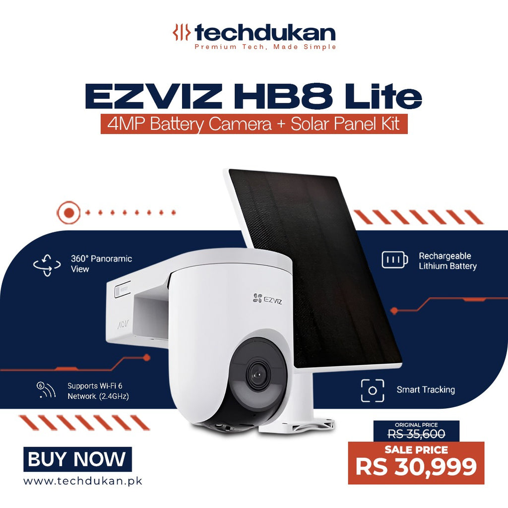 EZVIZ HB8 Lite 4MP Battery Camera + Solar Panel Kit