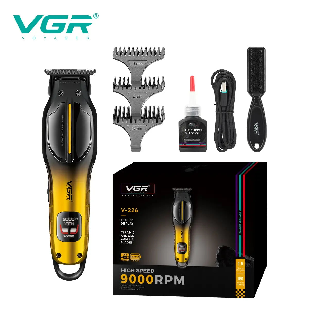 VGR V-226 Salon Series Professional Cordless Hair Trimmer