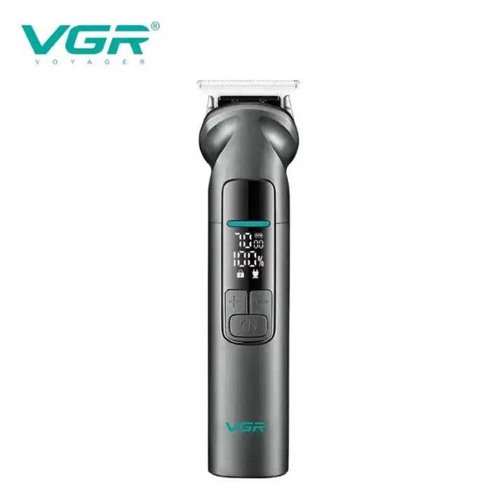Hair trimmer with digital display on a white background, featuring the VGR brand.