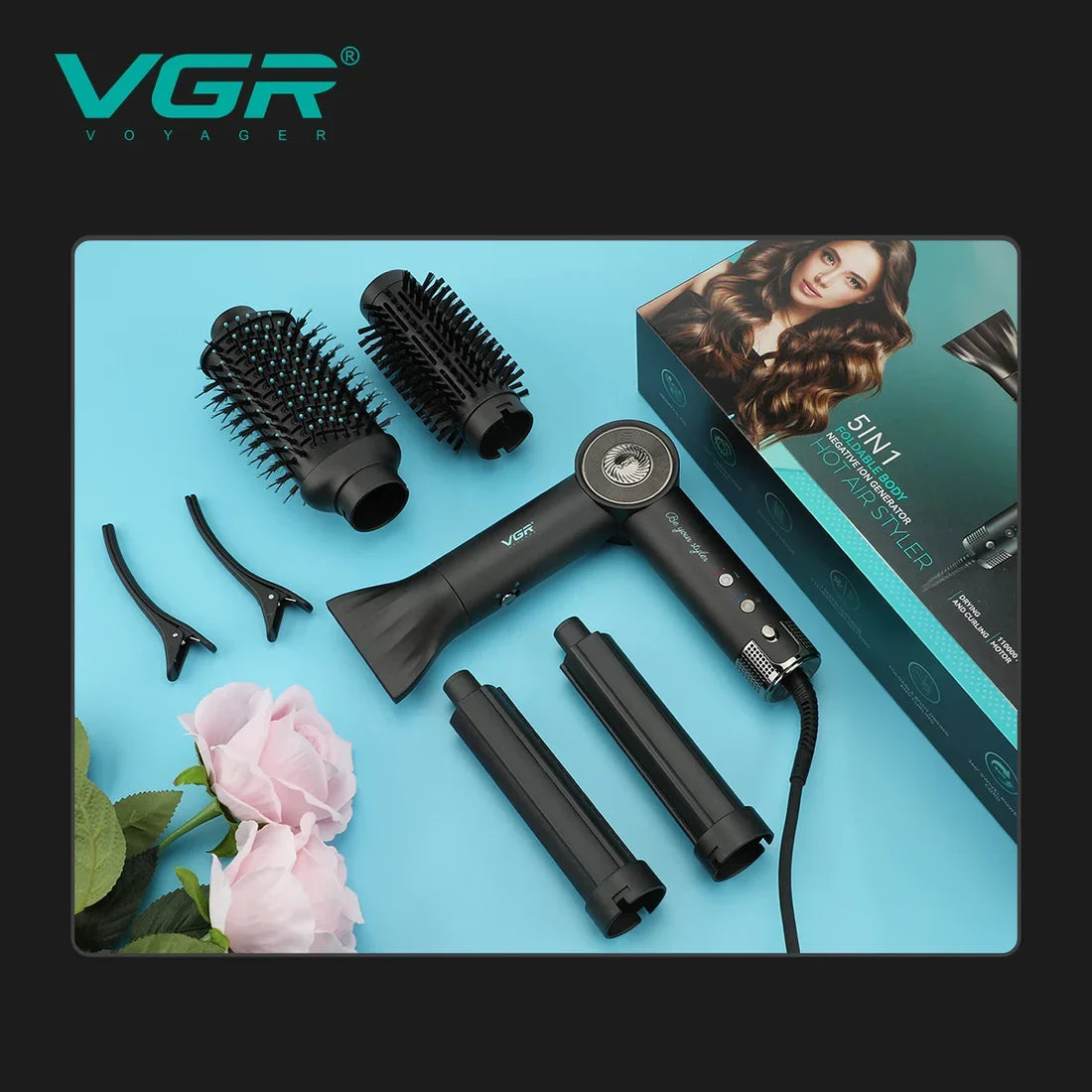 VGR V-483 Professional 5-in-1 Hot Air Styler & Hair Dryer Brush