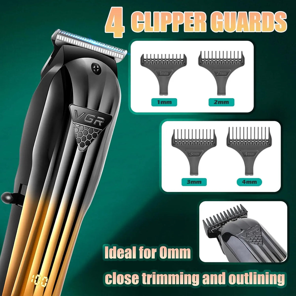 VGR V-644 Professional Barber Hair Cutting Kit 3-in-1 Clipper, Trimmer & Shaver