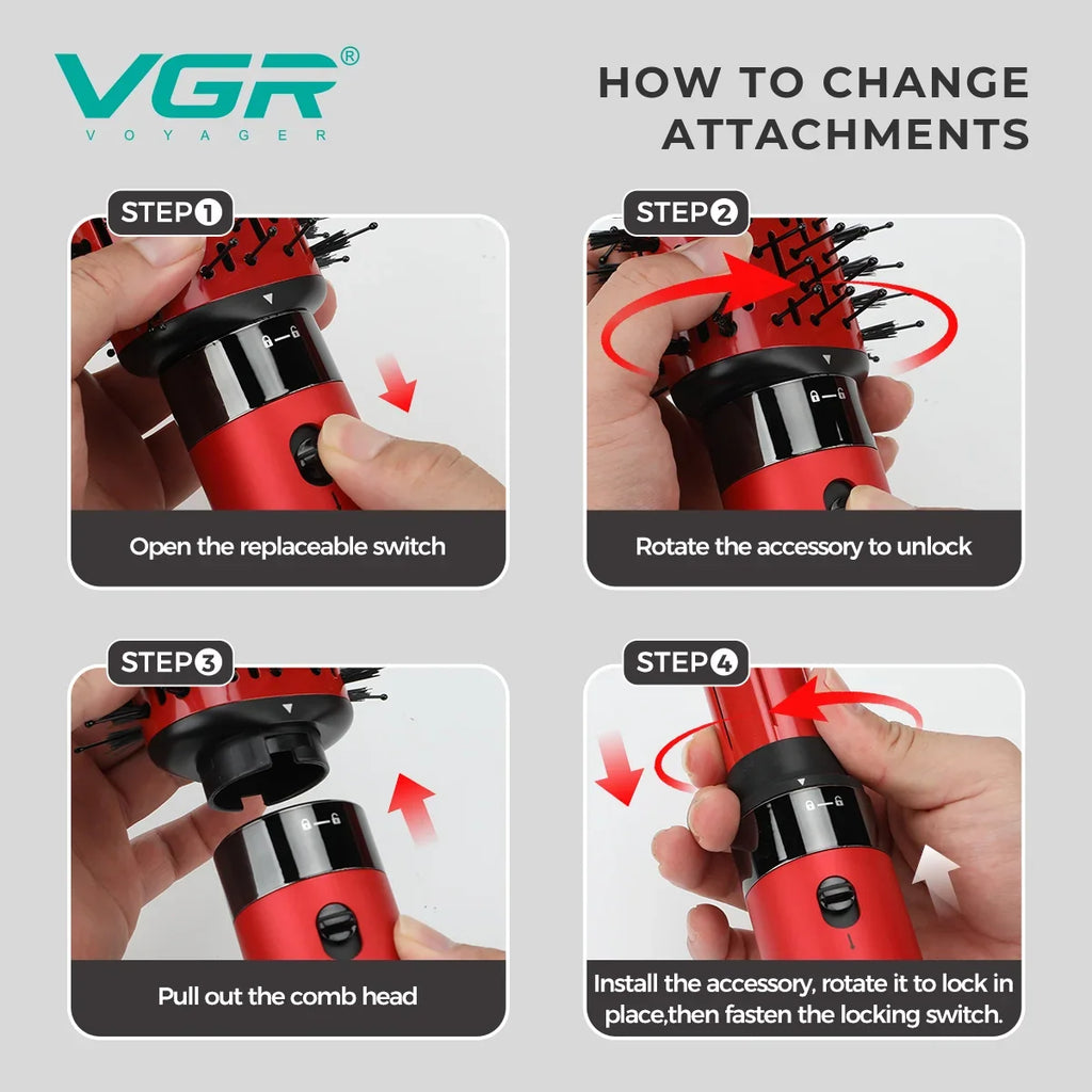 VGR V-485 5-in-1 Professional Hot Air Styler & Hair Dryer Brush, 1400W